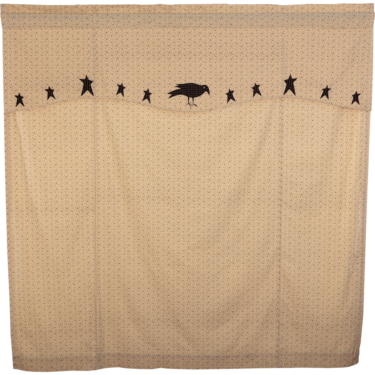 Kettle Grove Crow and Star Applique Shower Curtain
