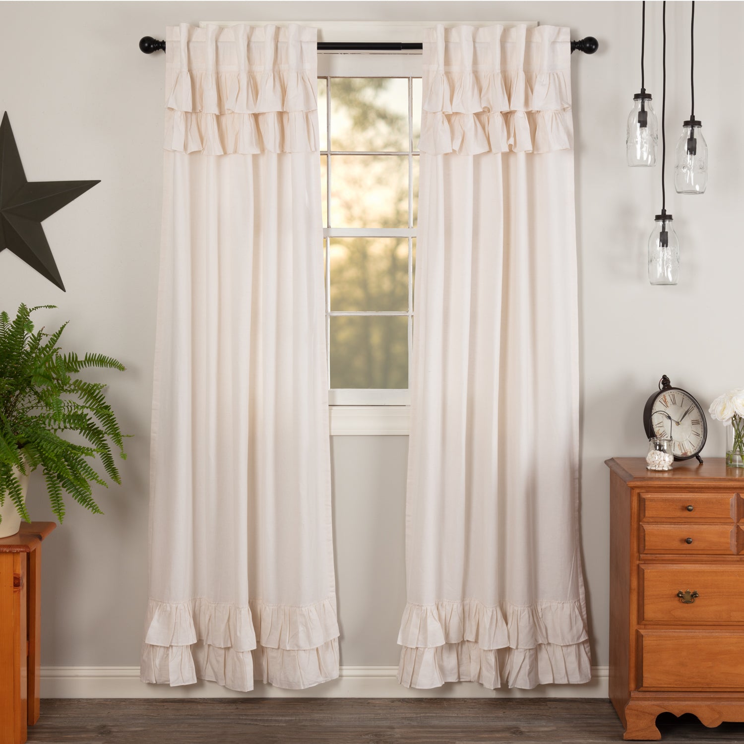 Simple Life Flax 84" Ruffled Panel Set