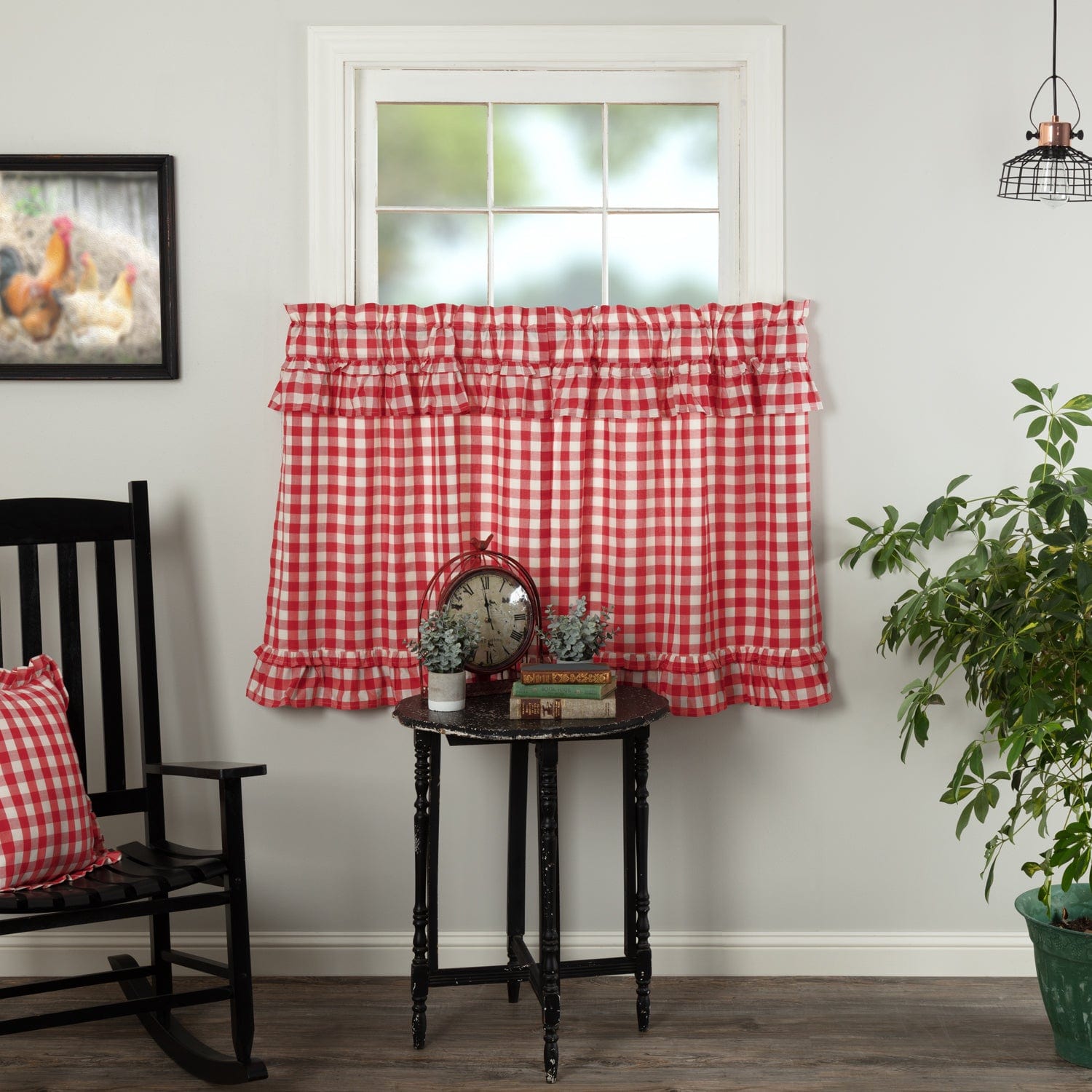 Annie Buffalo Check Ruffled Tier Set - Red