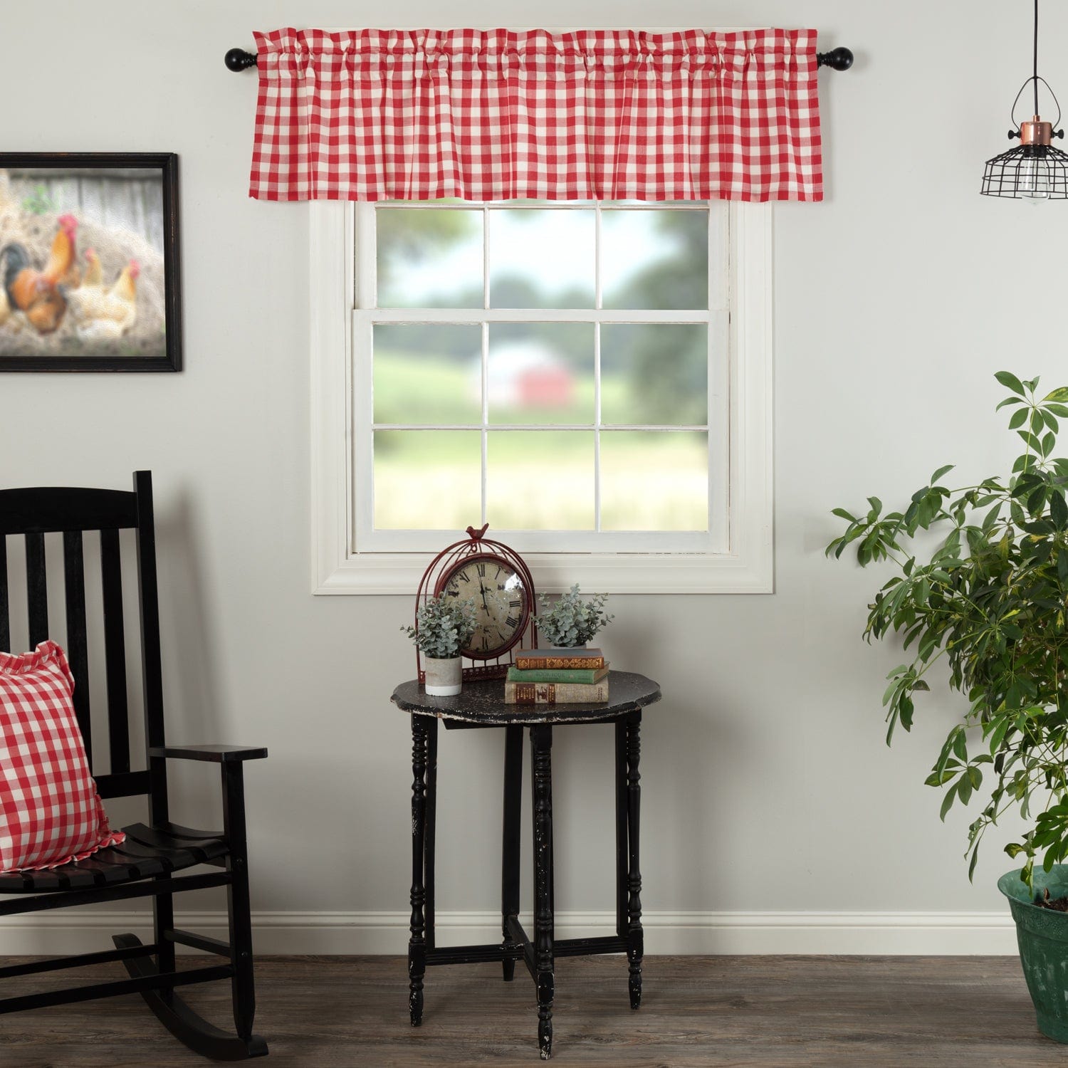 Annie Buffalo Check Valance - Red