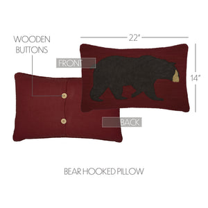 Wyatt Bear Hooked Pillow