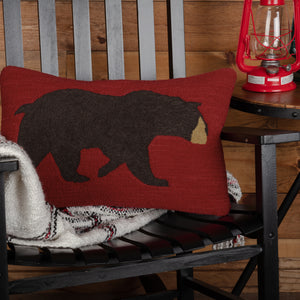 Wyatt Bear Hooked Pillow