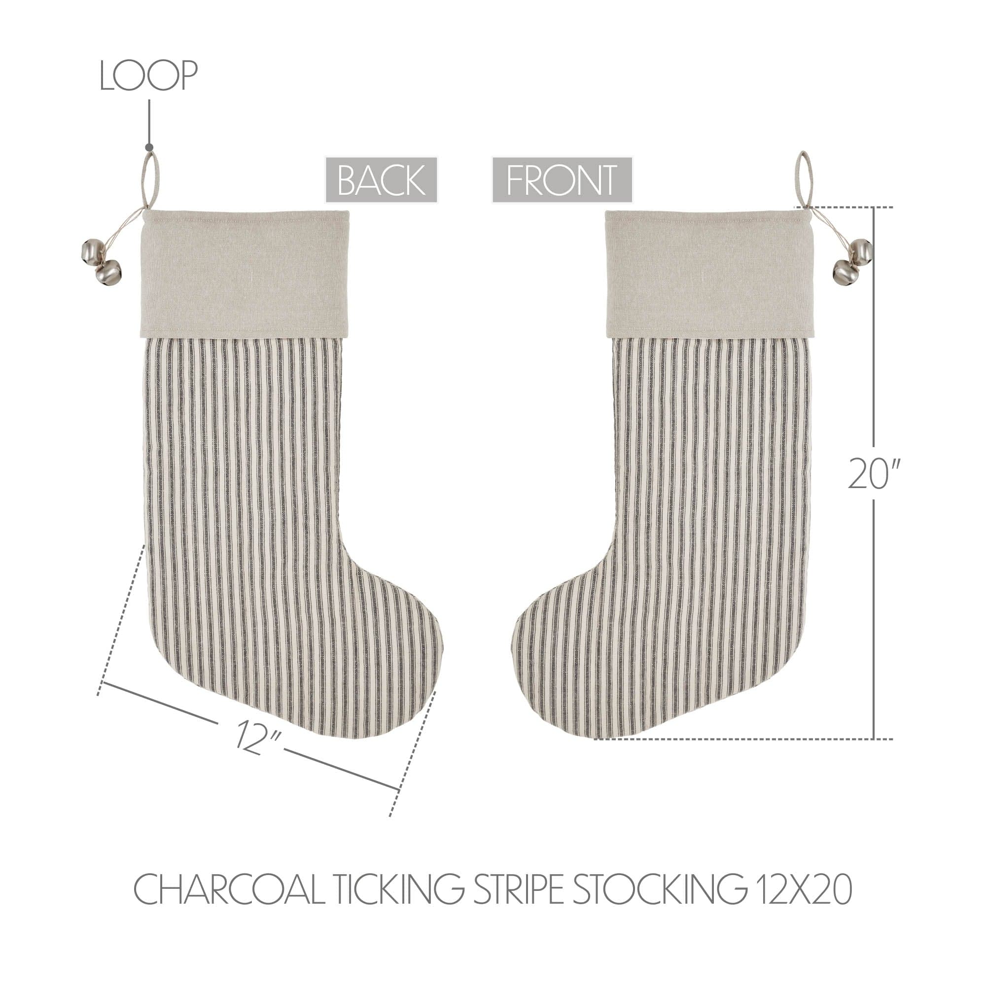 Sawyer Mill Charcoal Ticking Stripe Stocking