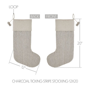 Sawyer Mill Charcoal Ticking Stripe Stocking