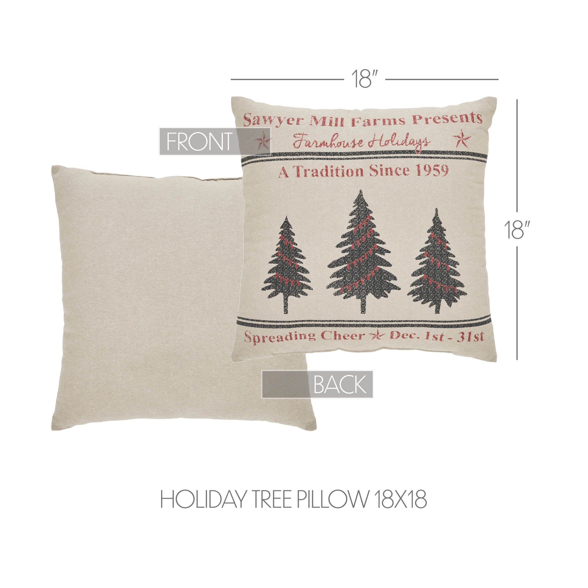 Sawyer Mill Holiday Tree Pillow