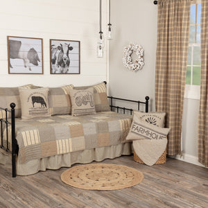 Sawyer Mill Charcoal Patchwork Block 5pc Daybed Quilt Set