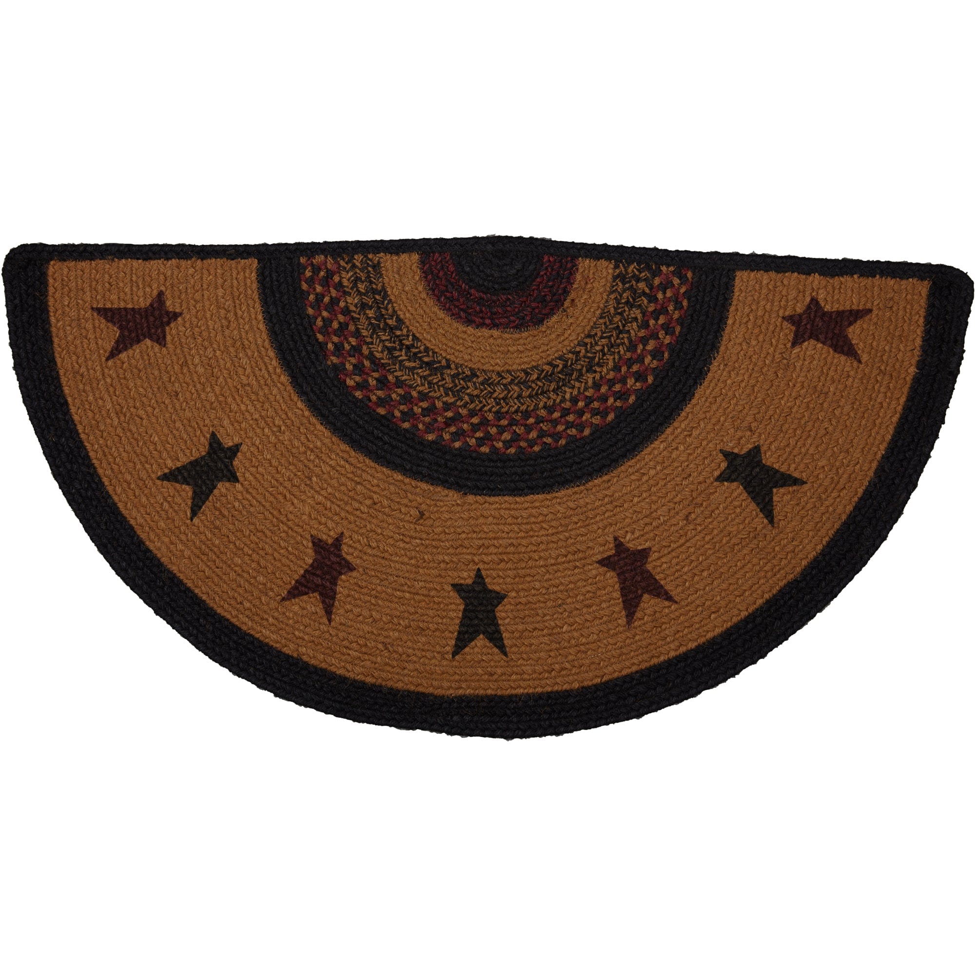 Half Circle Rustic Rugs Heritage Farms Half Circle Star Rug - Retro Barn Country Linens