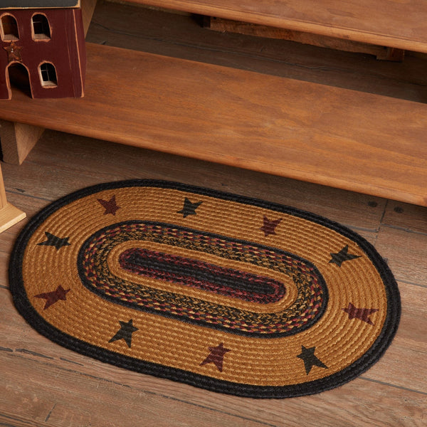 Rustic Star Rugs Entry Rug Heritage Farms Oval Star Rug - Retro Barn Country Linens
