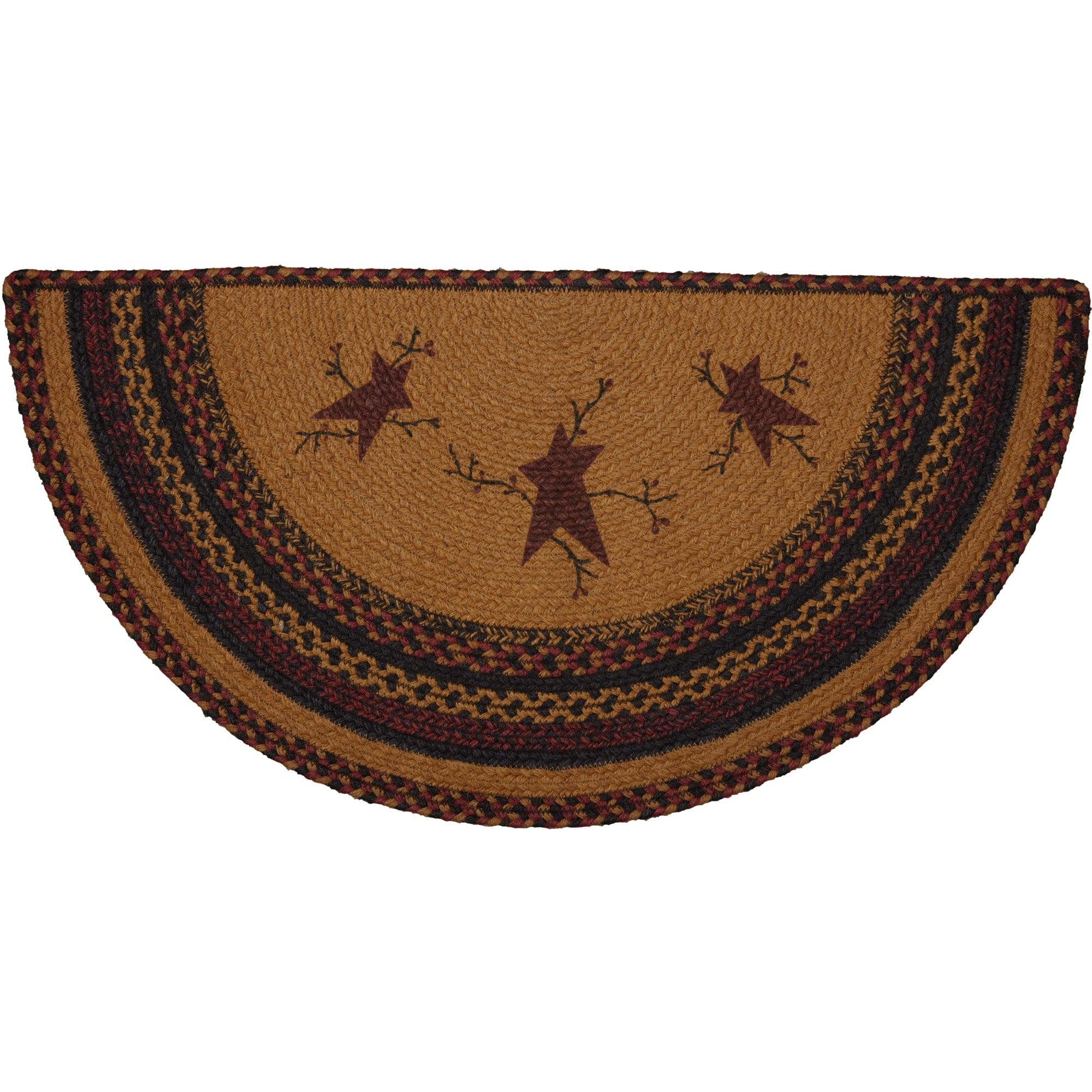 Heritage Farms Star and Pip Half Circle Jute Rug