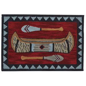 Wilderness Canoe Hooked Accent Rug