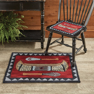 Wilderness Canoe Hooked Accent Rug