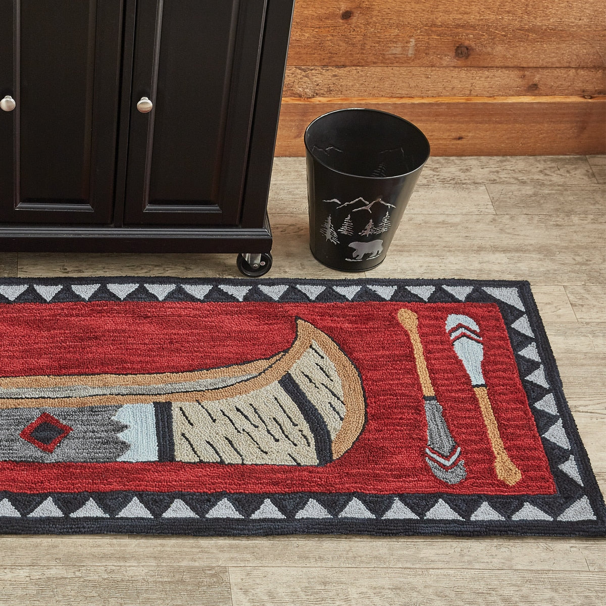 Wilderness Canoe Hooked Runner Rug