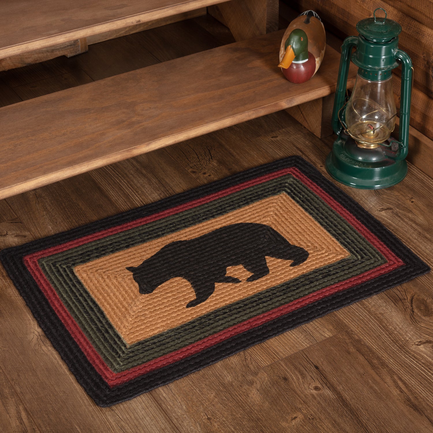 Wyatt Stenciled Bear Rectangle Jute Rug