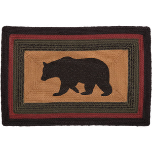 Wyatt Stenciled Bear Rectangle Jute Rug