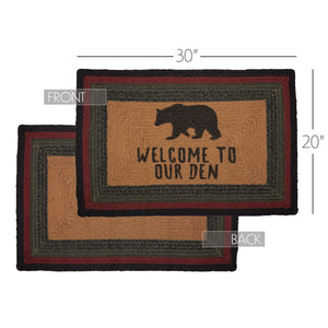 Wyatt Stenciled Bear Rectangle Jute Welcome Rug