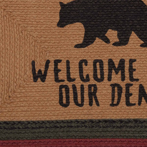 Wyatt Stenciled Bear Rectangle Jute Welcome Rug