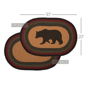 Wyatt Stenciled Bear Oval Jute Rug
