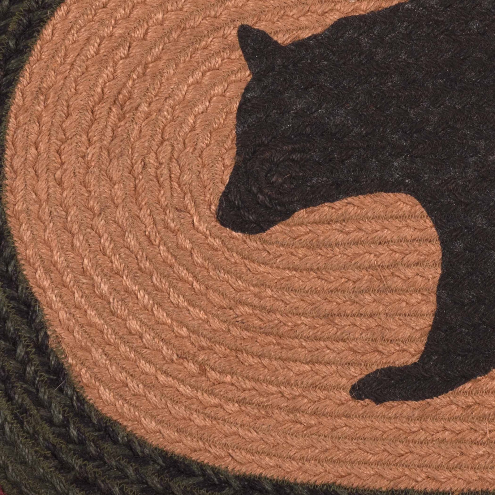 Wyatt Stenciled Bear Oval Jute Rug
