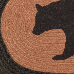 Wyatt Stenciled Bear Oval Jute Rug