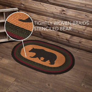 Wyatt Stenciled Bear Oval Jute Rug