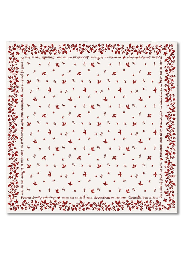 Christmas Time Ivory Tabletopper 36" x 36"