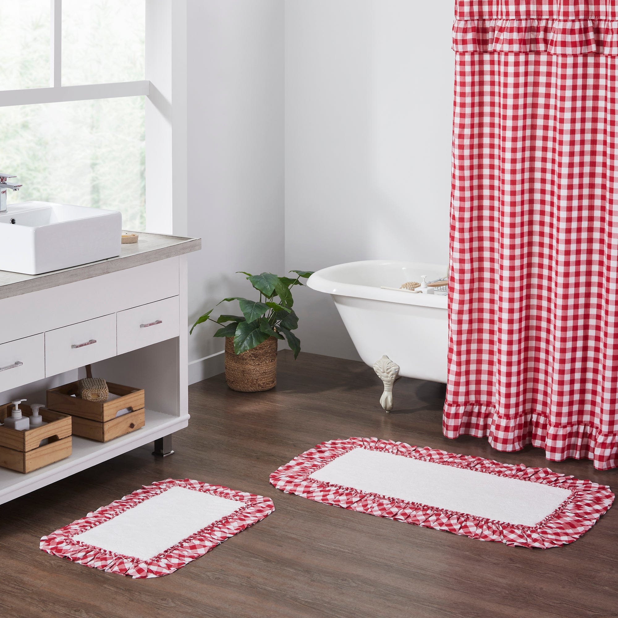 Annie Red Buffalo Check Bath Mat