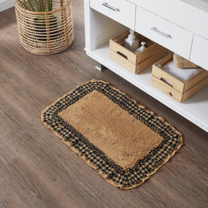 Burlap Natural w/ Black Check Bath Mat