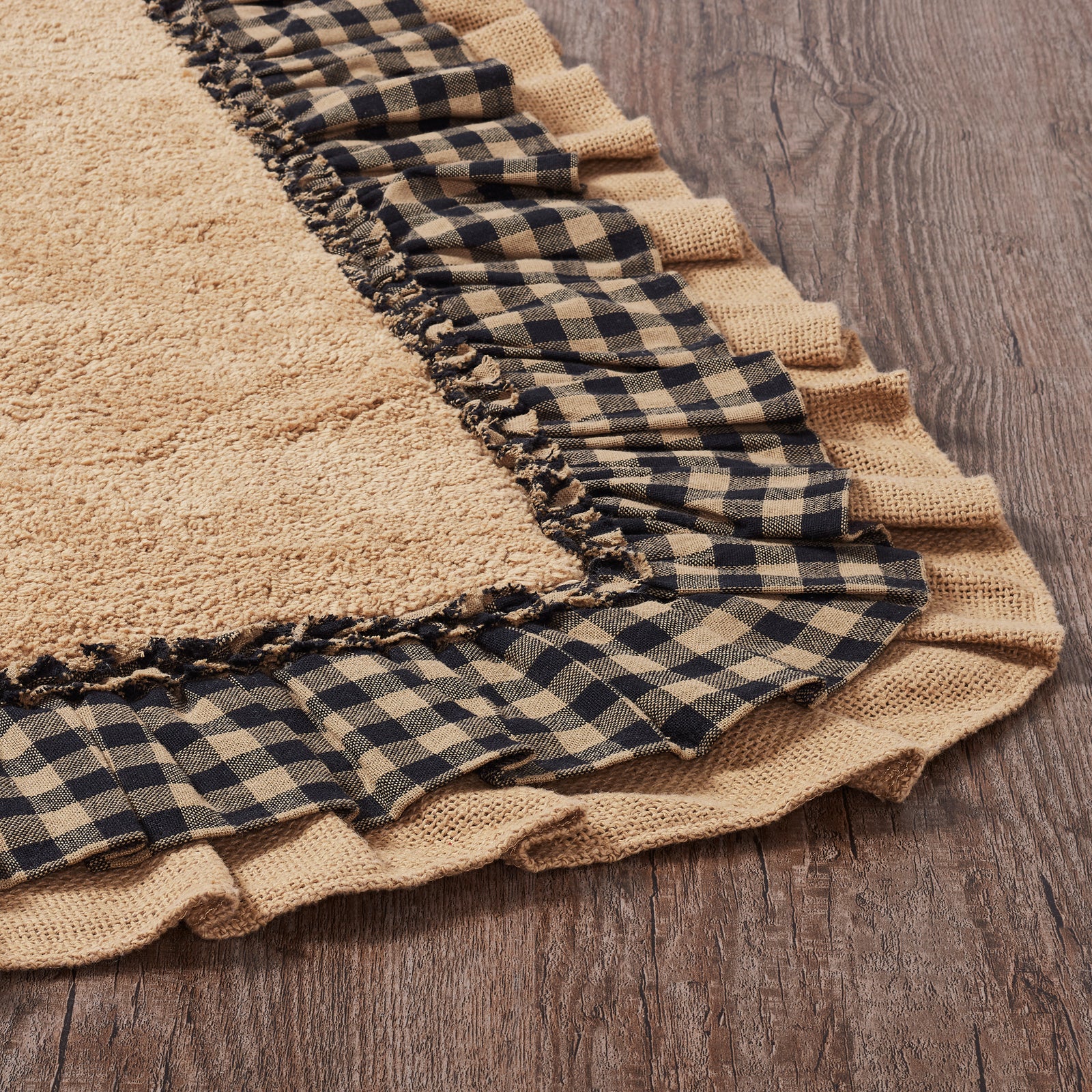 Burlap Natural w/ Black Check Bath Mat