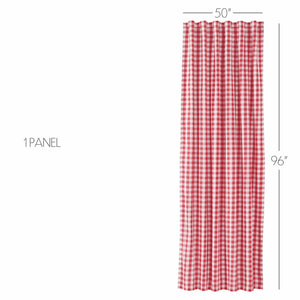 Annie Buffalo Check 96" Panel Curtain - Red