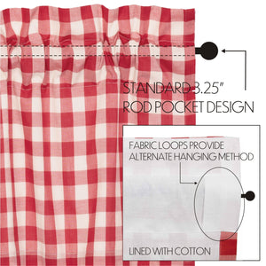 Annie Buffalo Check 96" Panel Curtain - Red