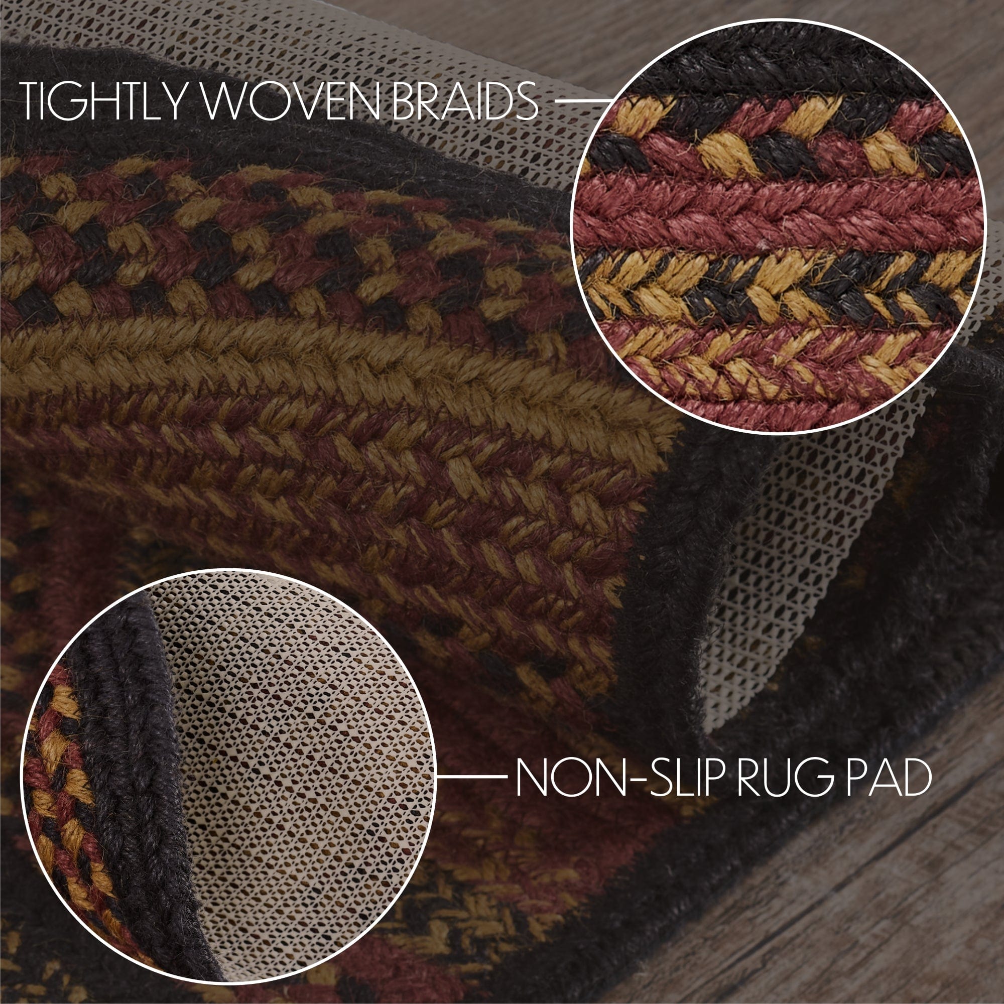 Half Loop Rug Heritage Farms Braided Half Circle Rug - Retro Barn Country Linens
