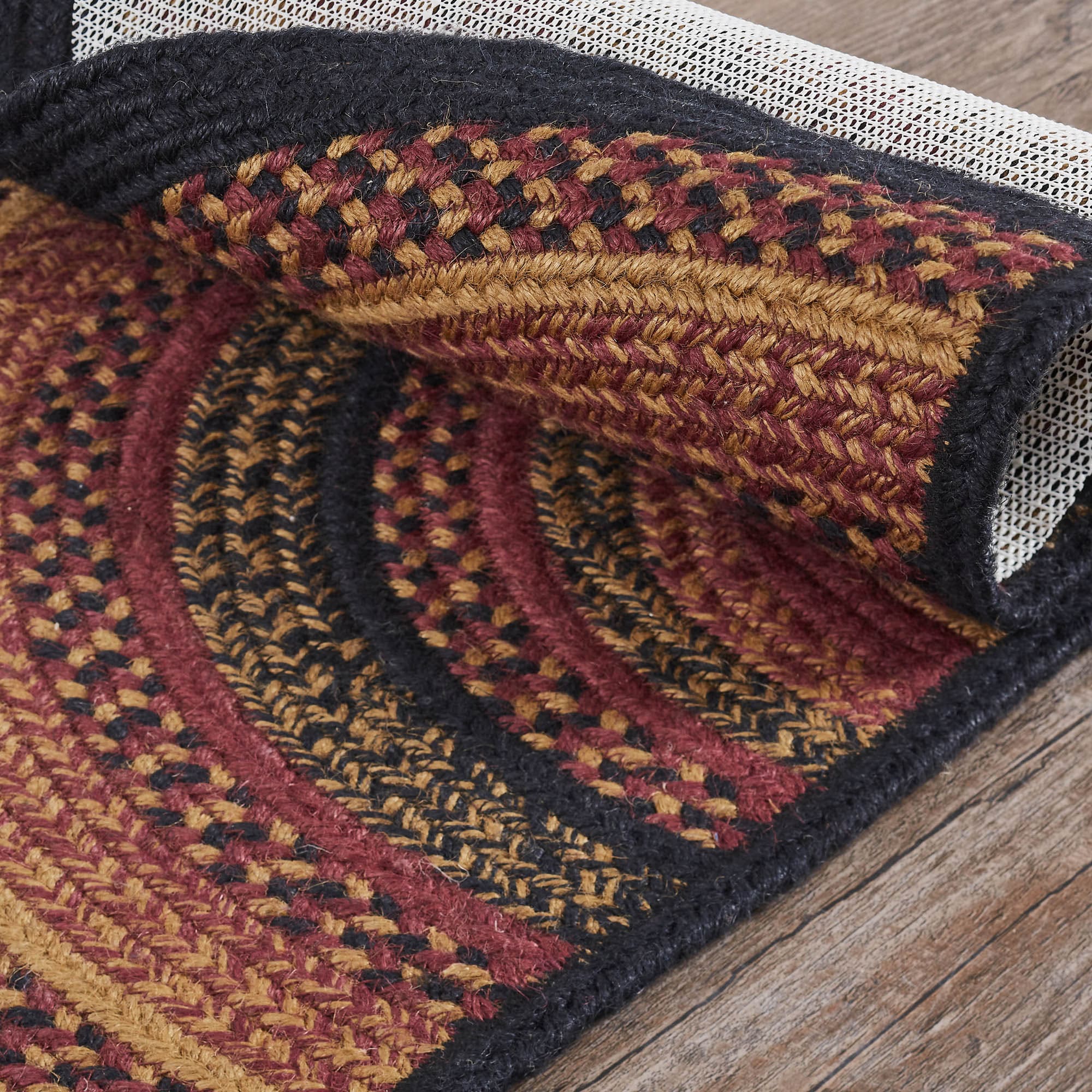 Half Under The Chair Rug Heritage Farms Braided Half Circle Rug - Retro Barn Country Linens
