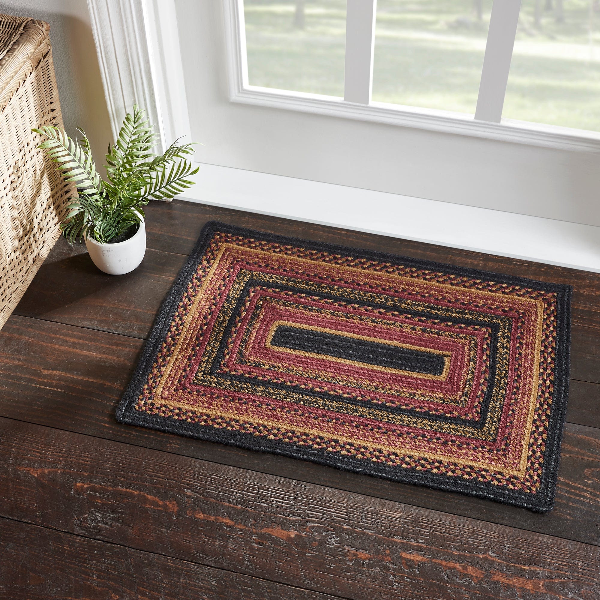 Heritage Farms Jute Rectangle Braided Rug w/ Pad