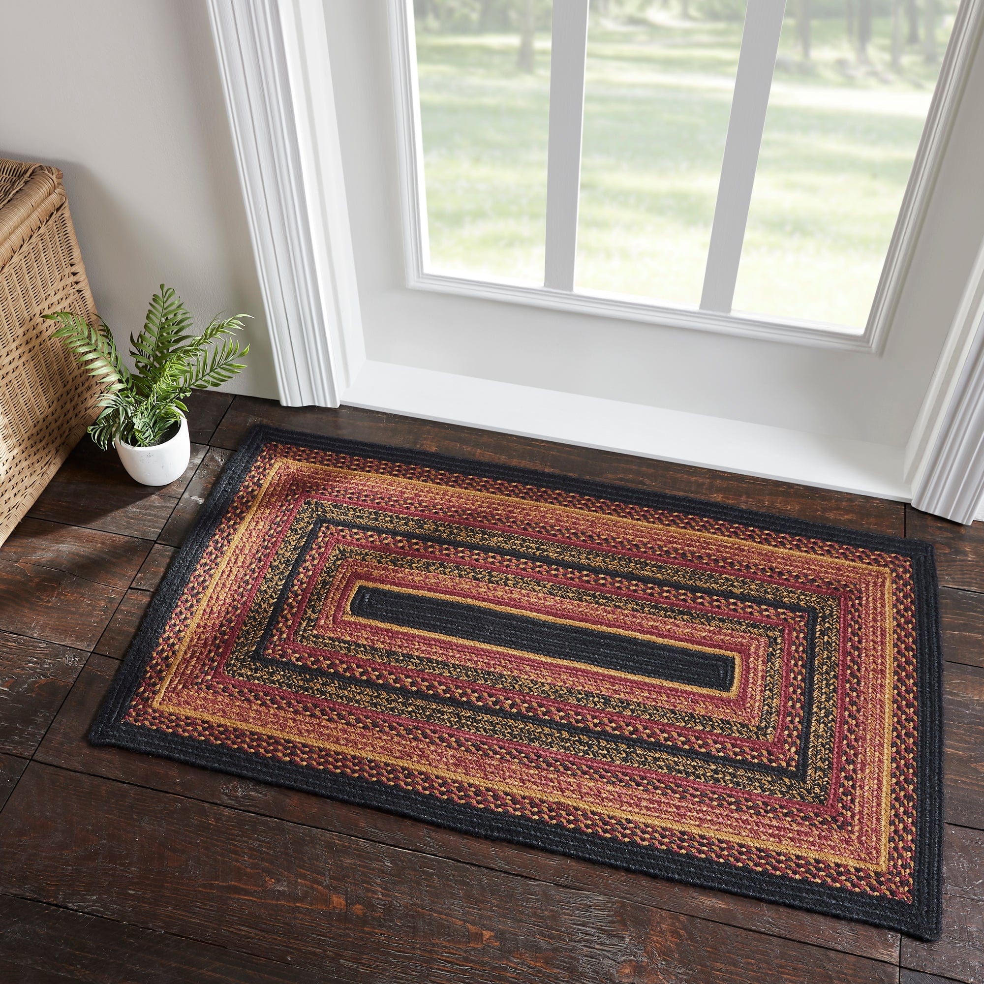 Heritage Farms Jute Rectangle Braided Rug w/ Pad