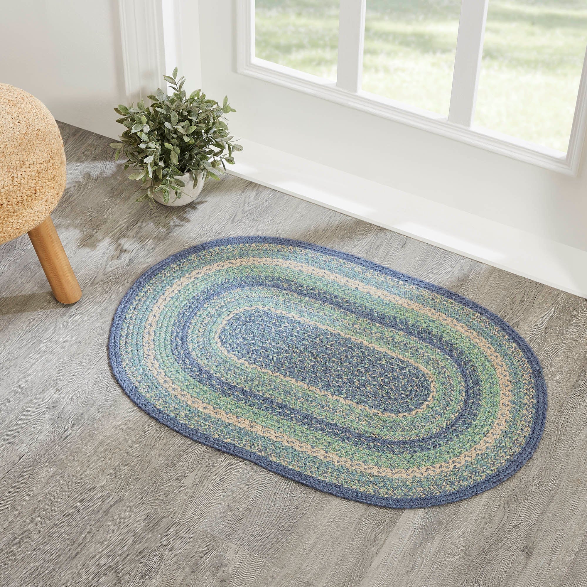 Jolie Jute Oval Braided Rug w/ Pad