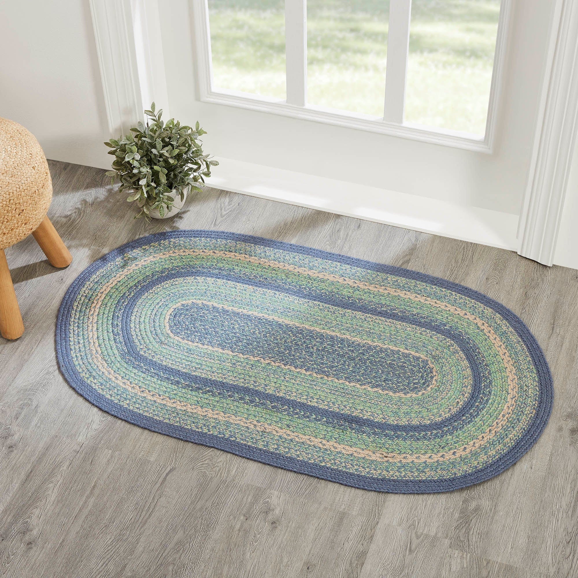 Jolie Jute Oval Braided Rug w/ Pad