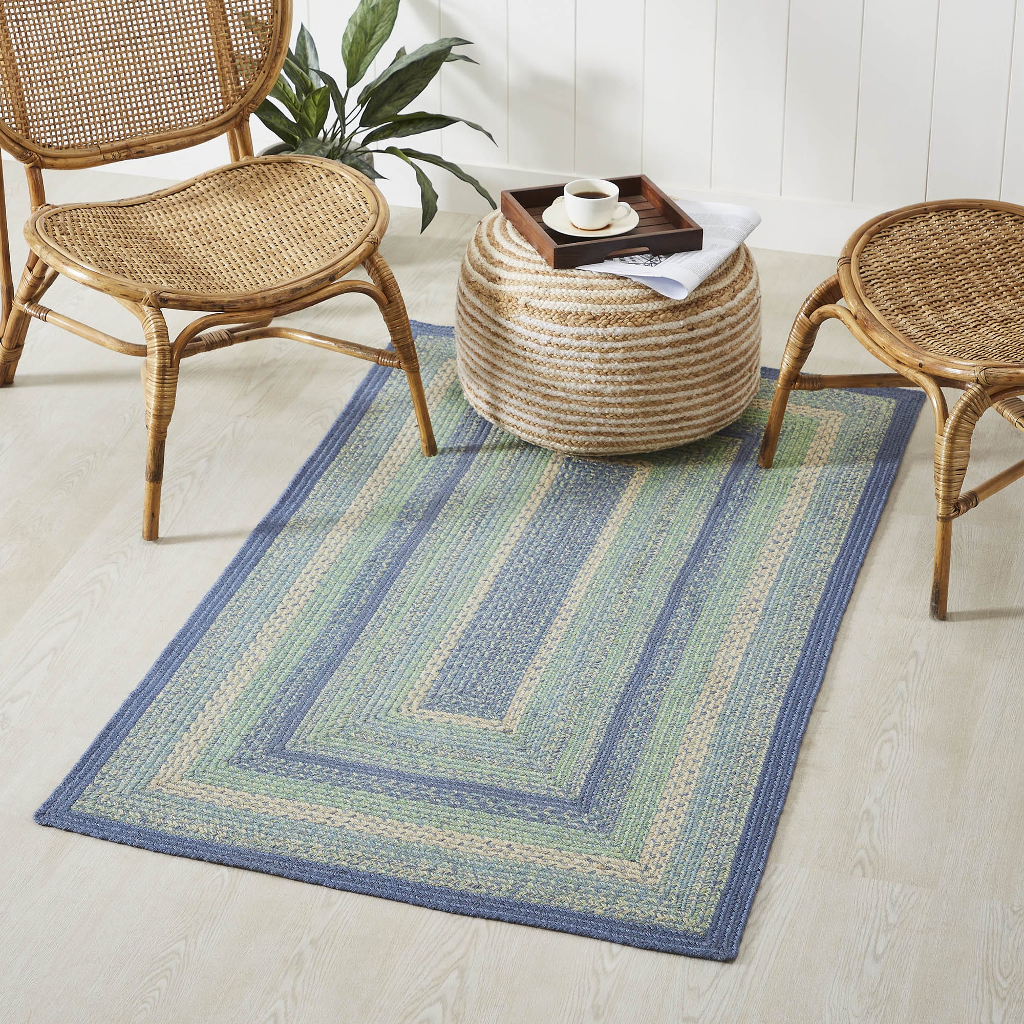 Jolie Jute Rectangle Braided Rug w/ Pad