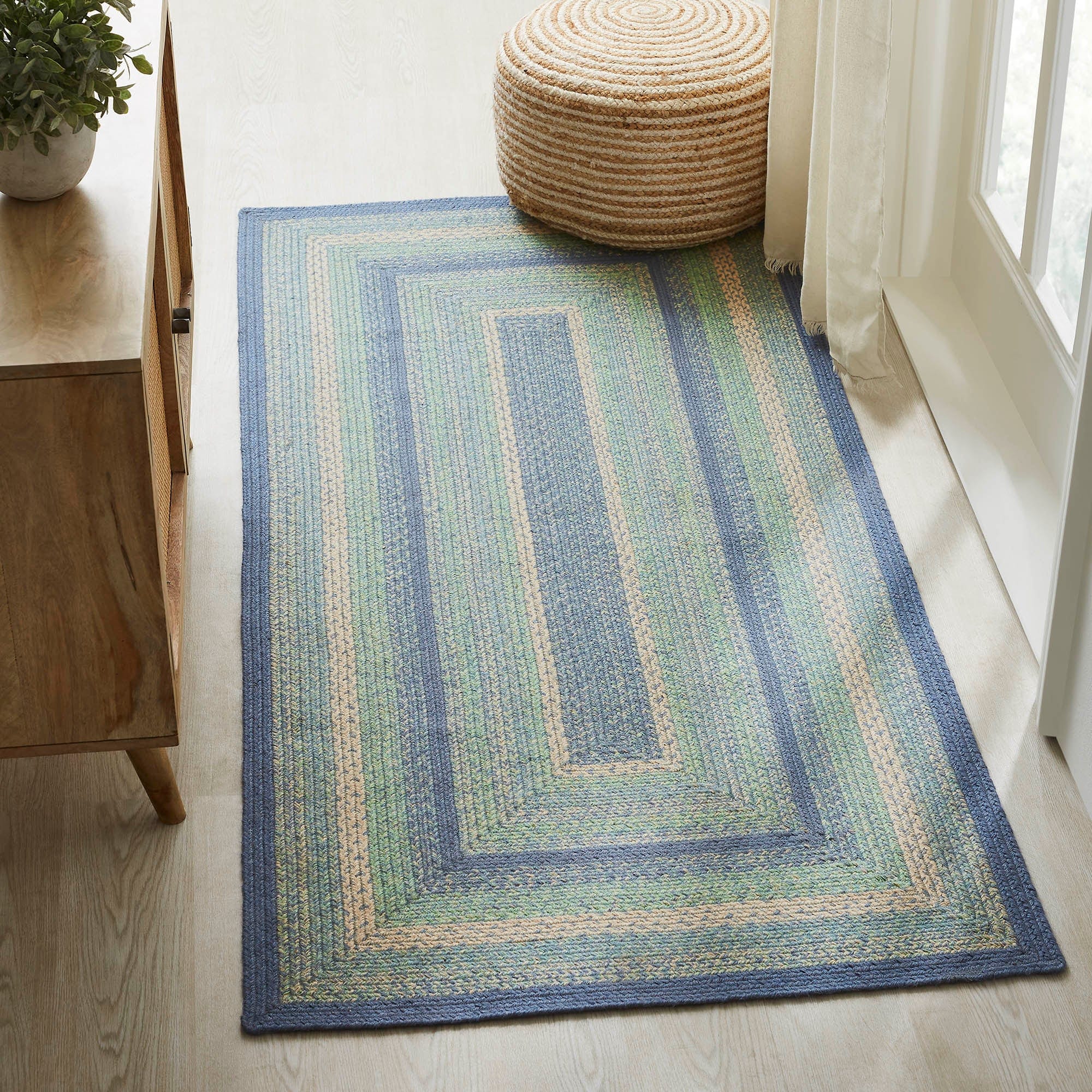 Jolie Jute Rectangle Braided Rug w/ Pad