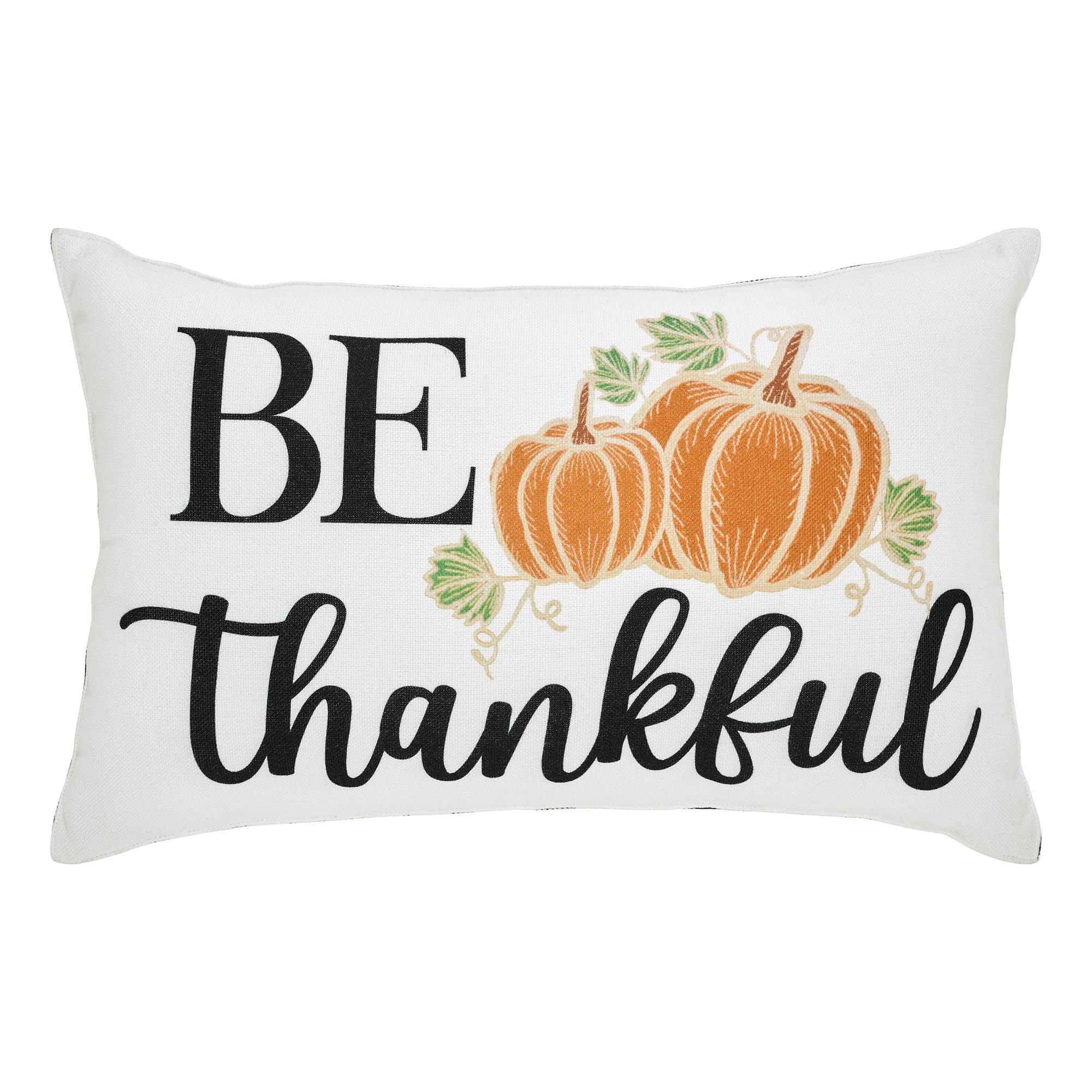 Annie Black Check Be Thankful Pillow