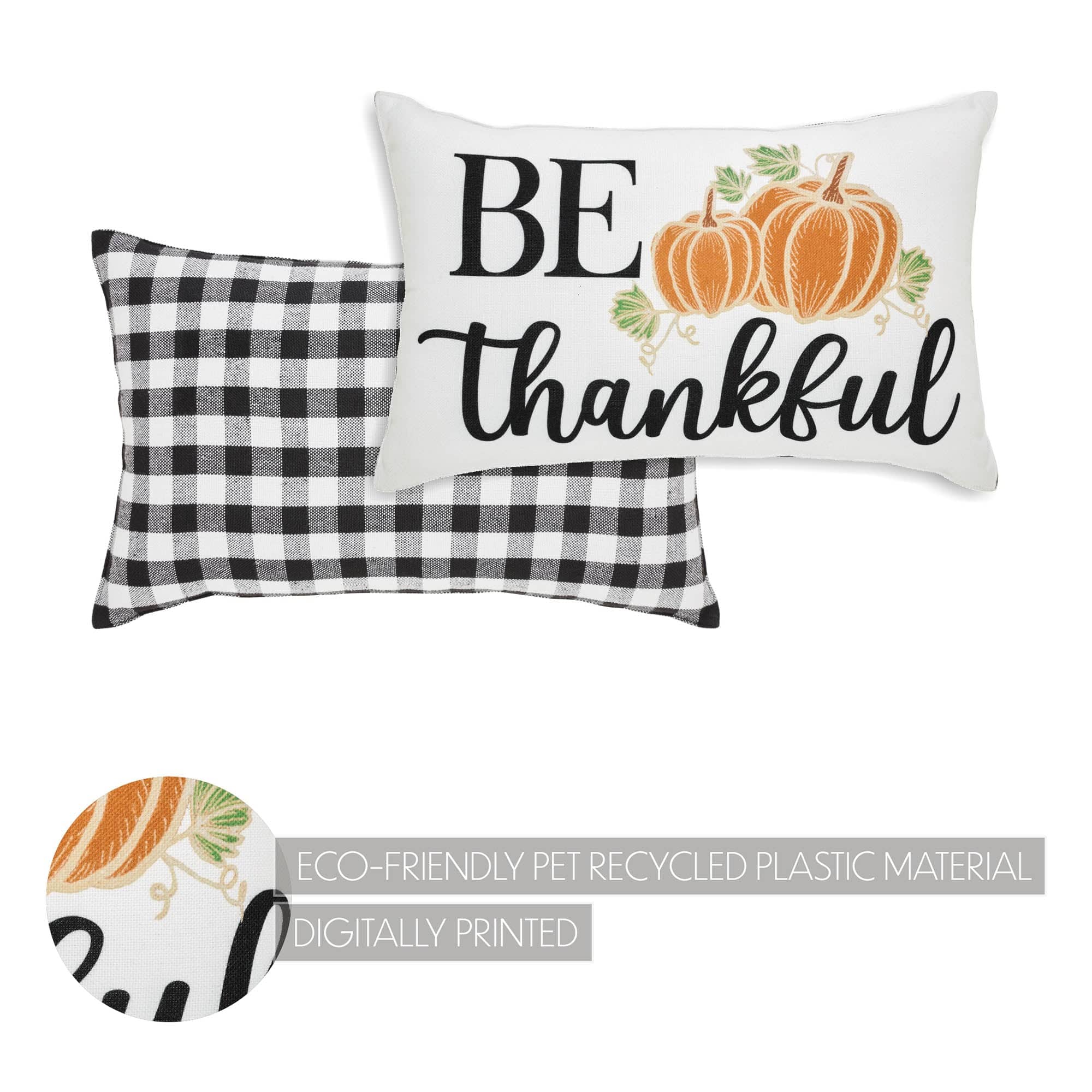 Annie Black Check Be Thankful Pillow