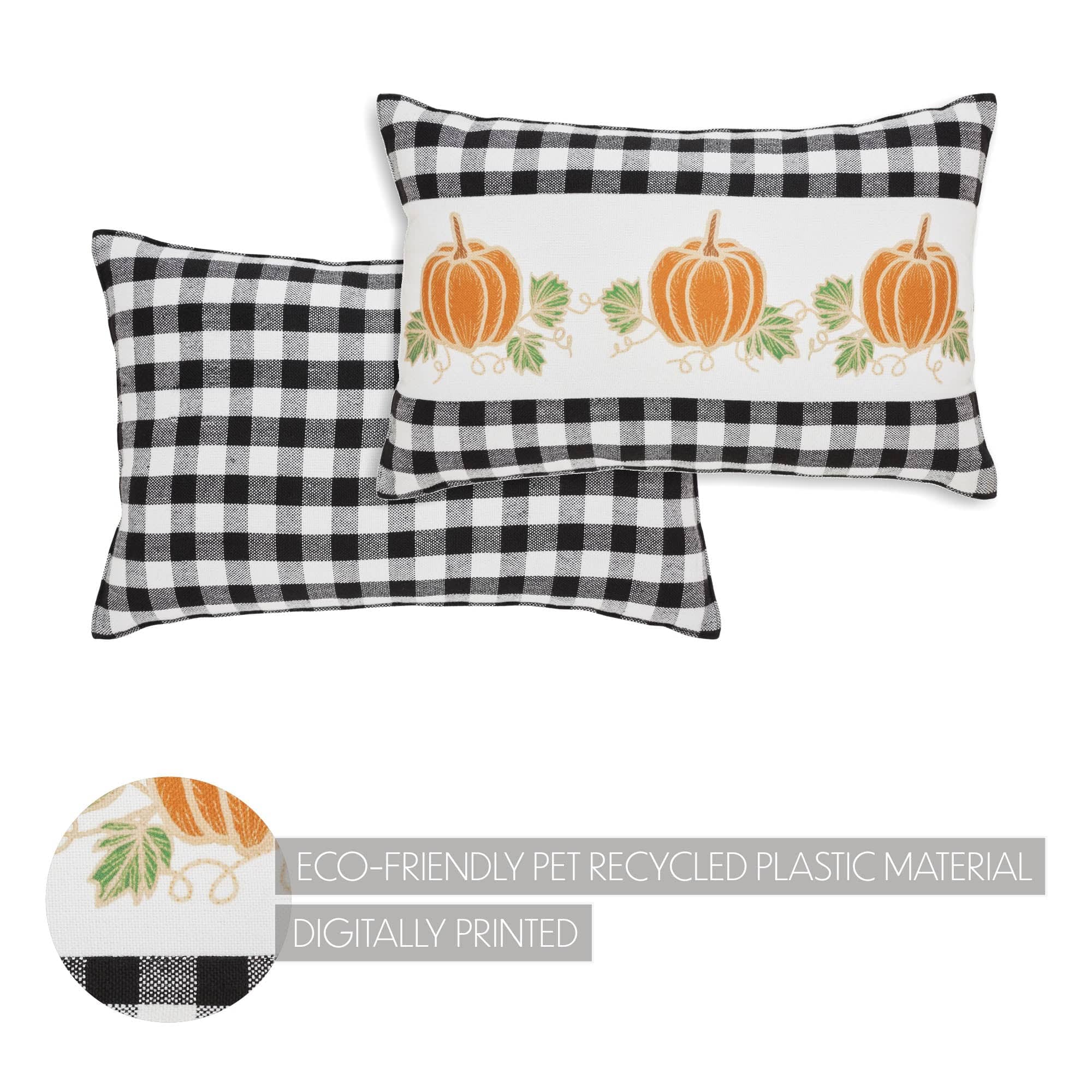 Annie Black Check Pumpkin Patch Pillow