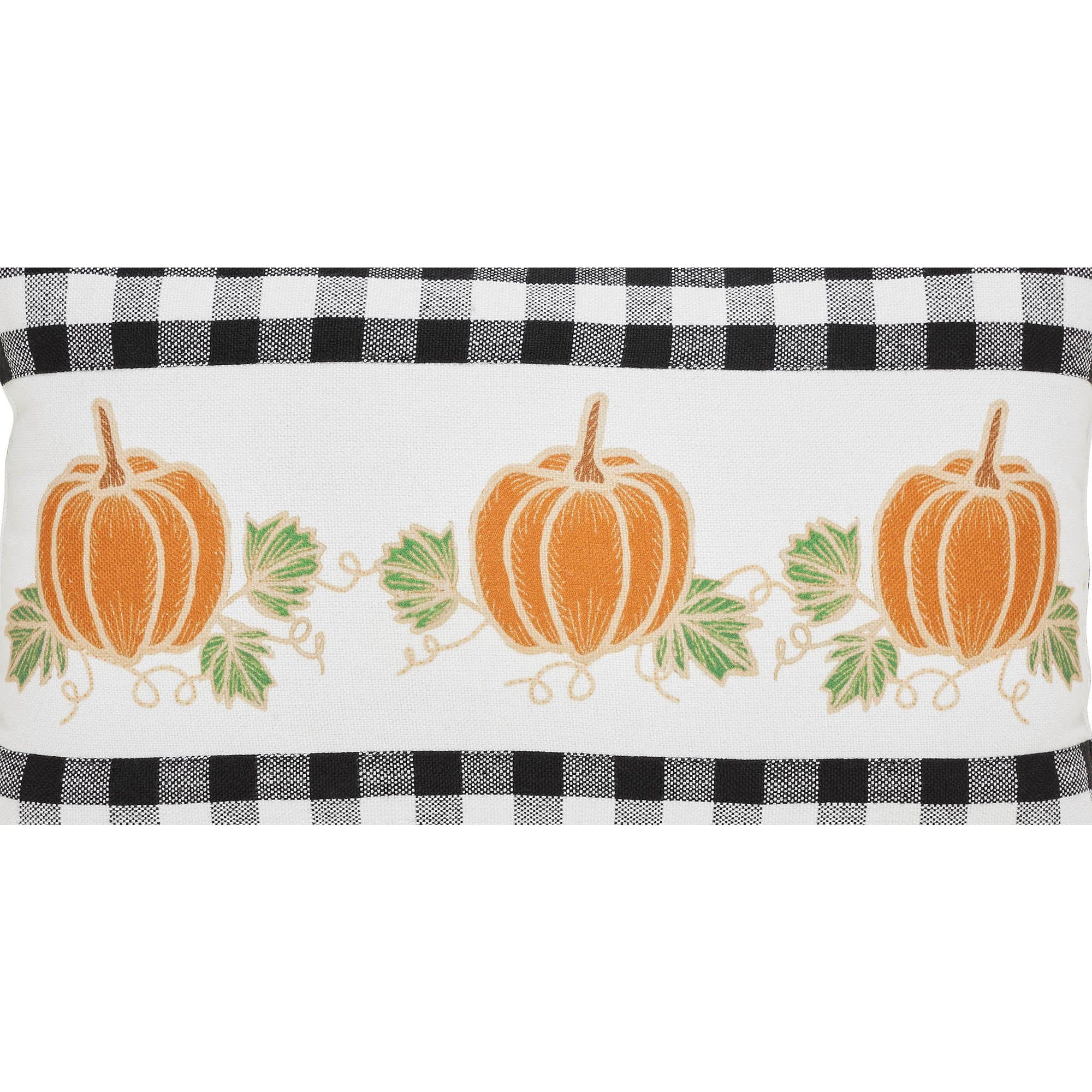 Annie Black Check Pumpkin Patch Pillow