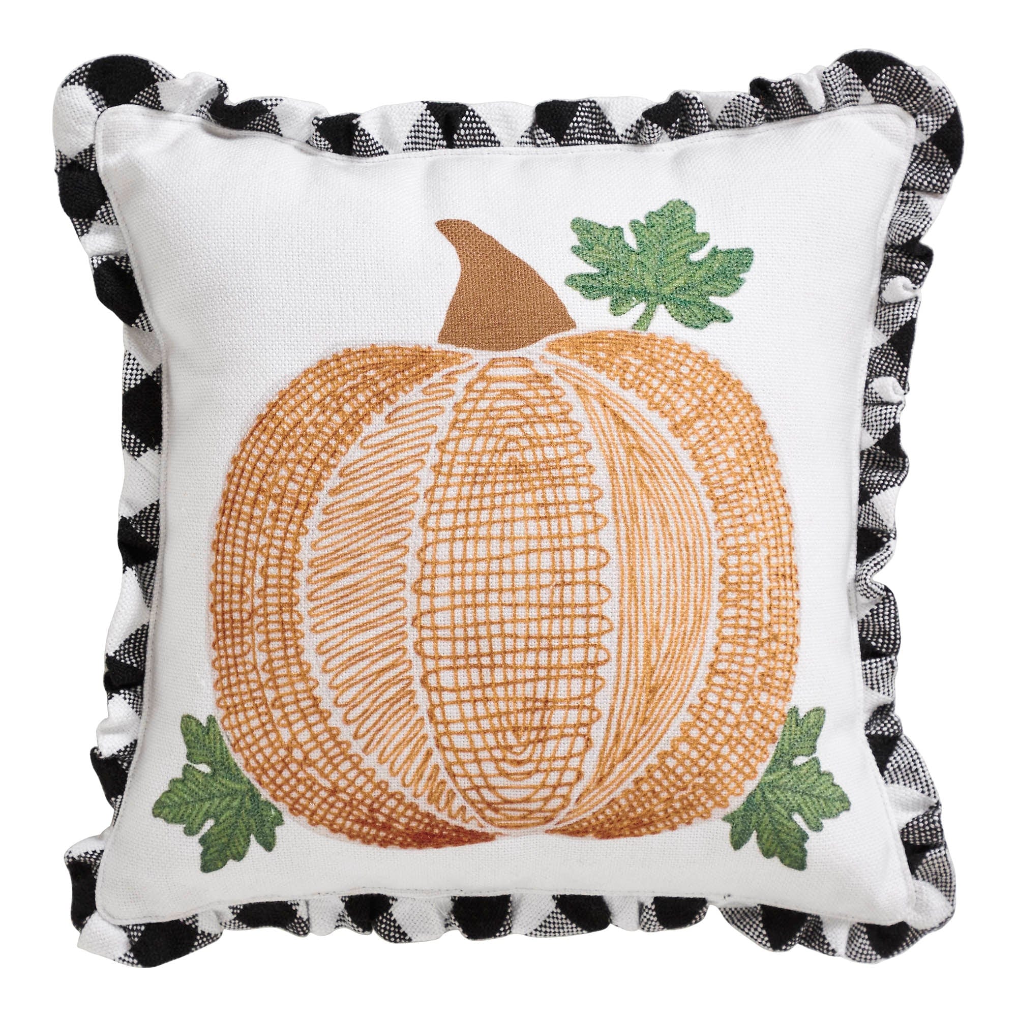 Annie Black Check Pumpkin Pillow