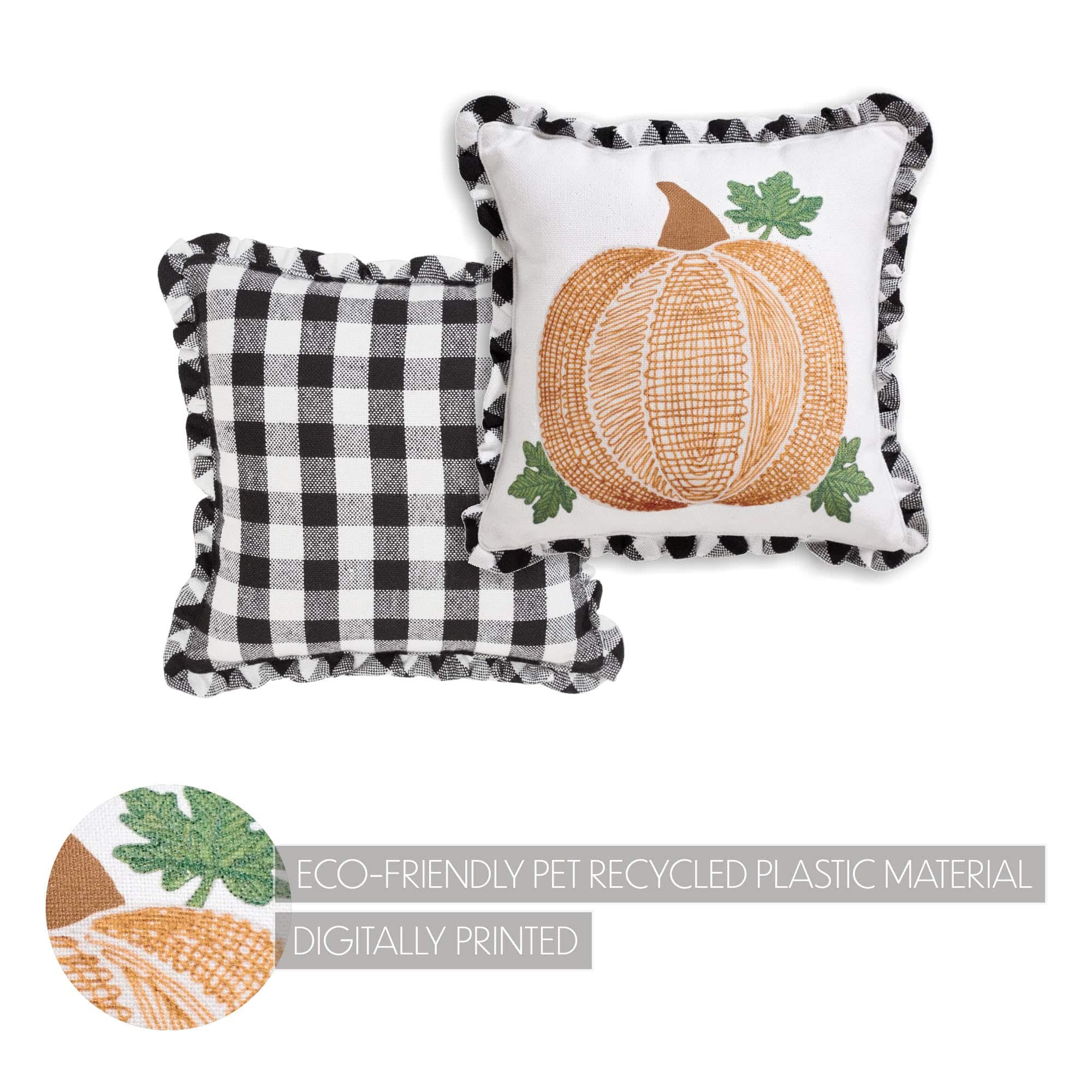 Annie Black Check Pumpkin Pillow