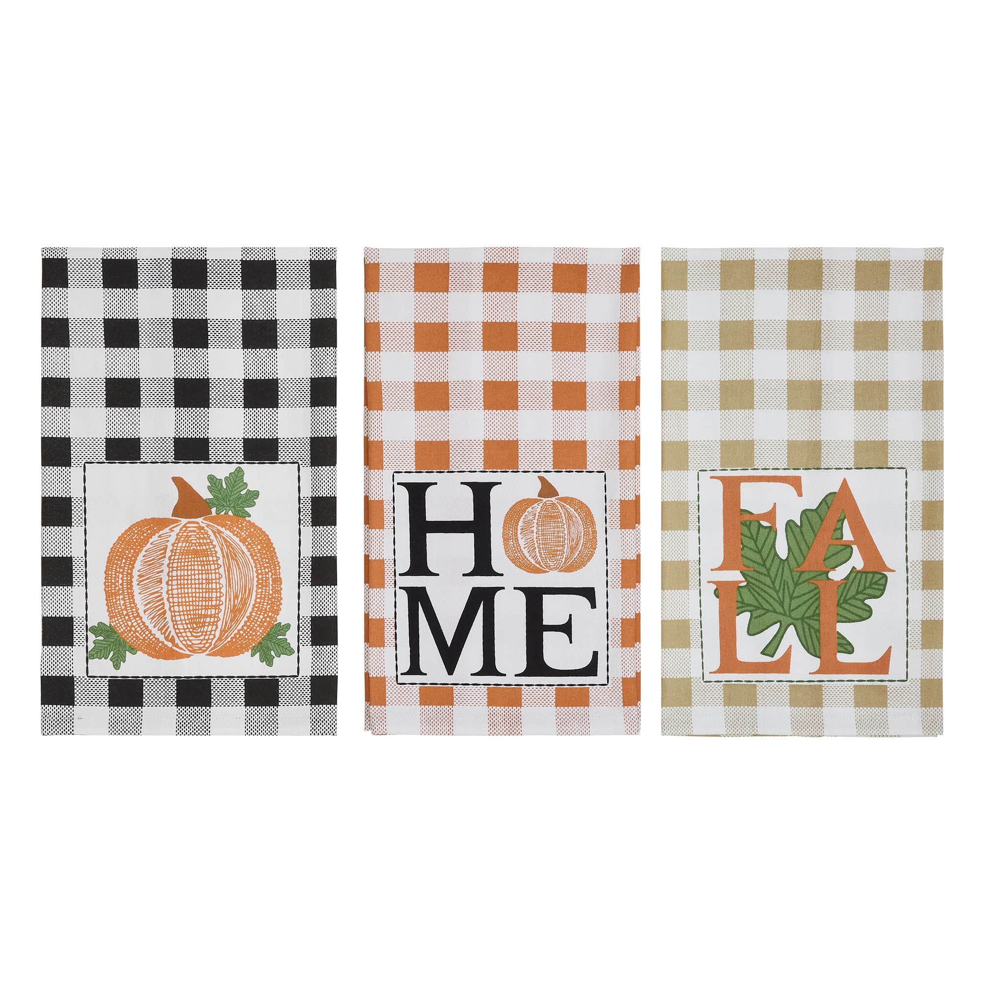 Annie Check Harvest Tea Towel Set