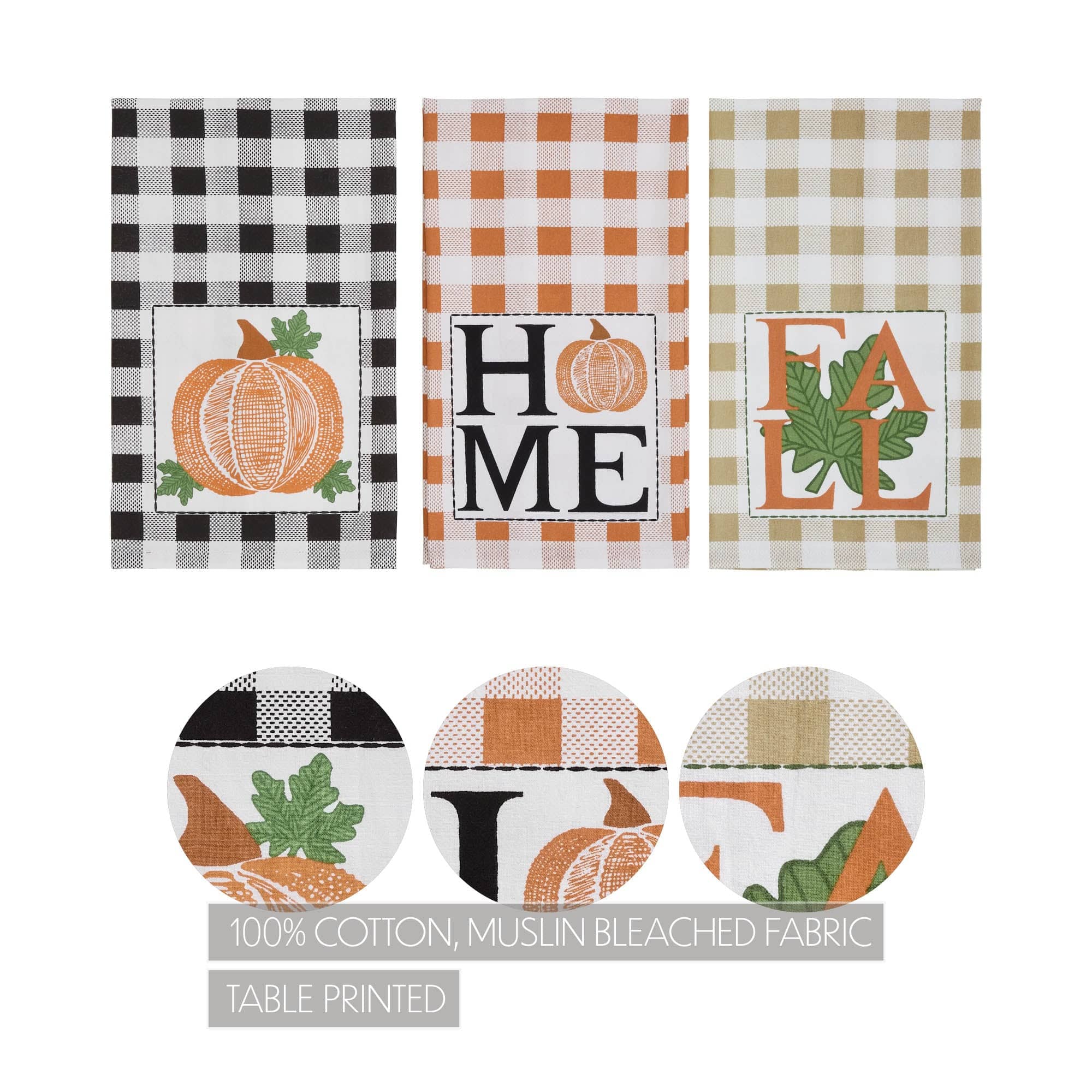 Annie Check Harvest Tea Towel Set