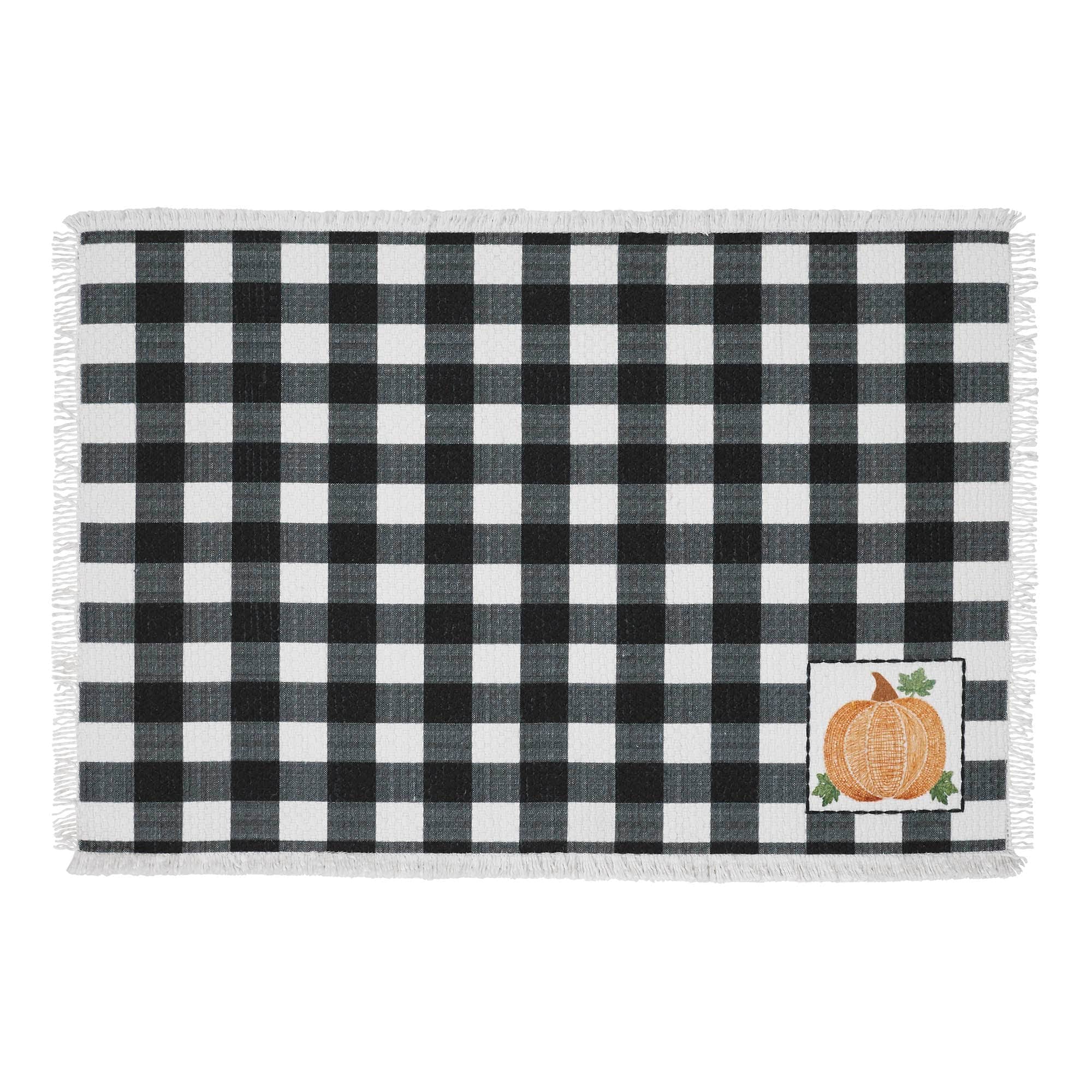 Annie Black Check Pumpkin Placemat Set of 2