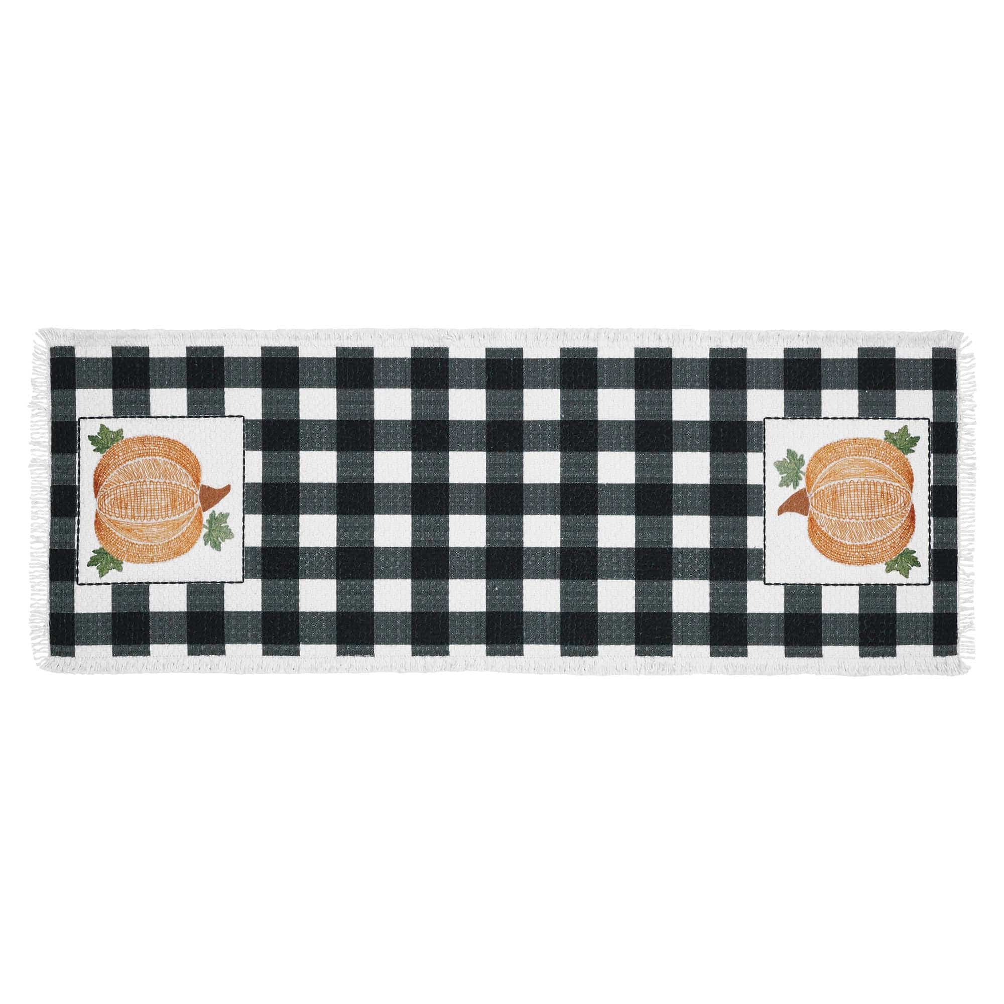 Annie Black Check Pumpkin Table Runner