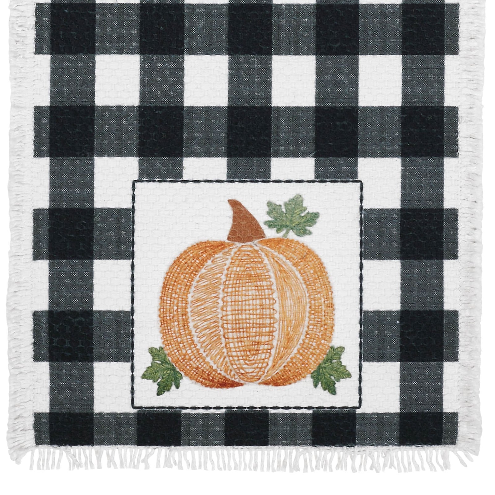Annie Black Check Pumpkin Table Runner