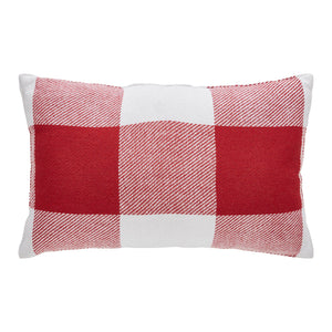 Annie Red Check Fringed Pillow